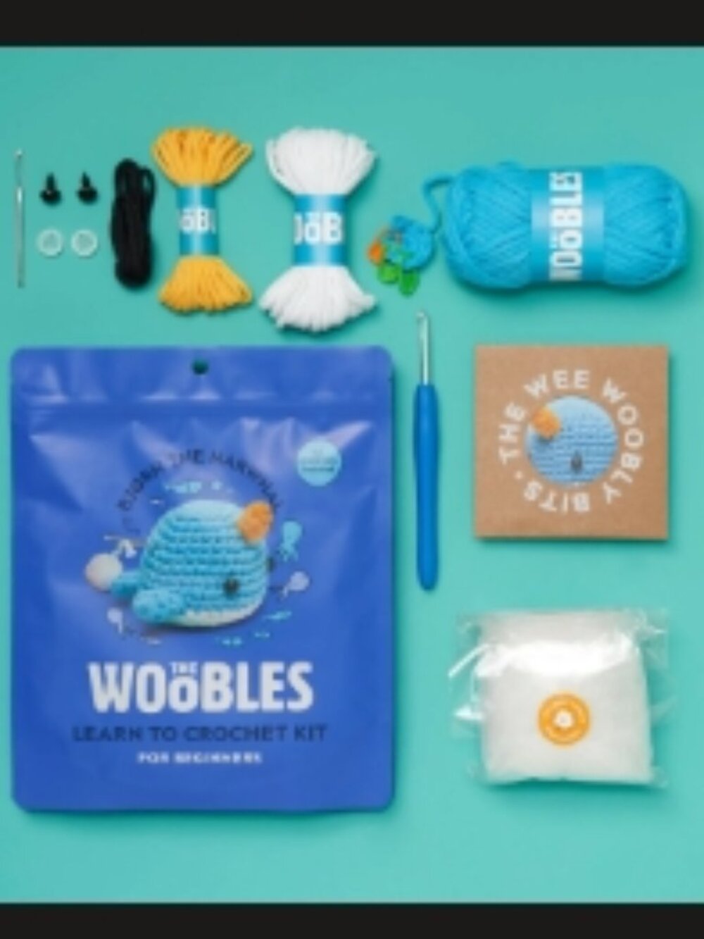 The Woobles Bjørn the Narwhal Crochet Kit for Beginners Complete DIY Craft Set